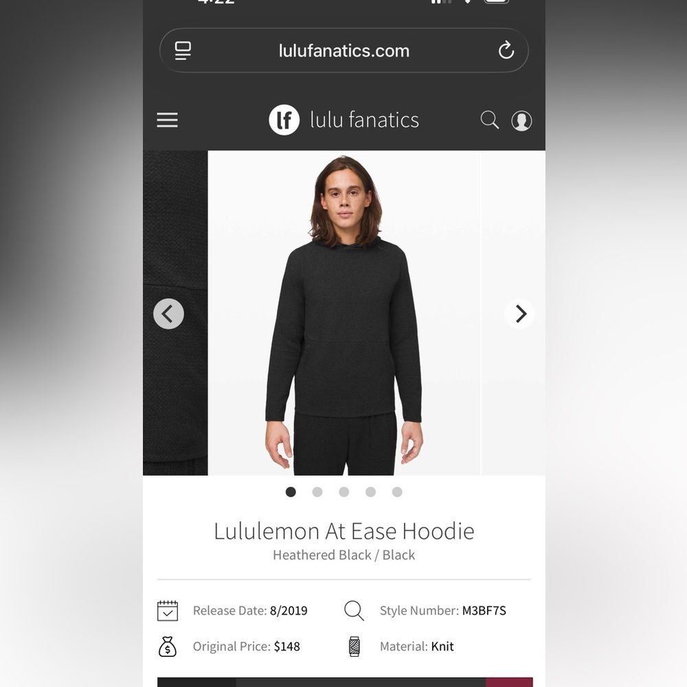 Lululemon At Ease Hoodie
Heathered Black / Black sz Medium